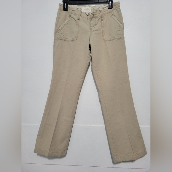 Vntg Abercrombie and Fitch Low-rise Y2K Pants Tan Size 4 - Picture 1 of 12